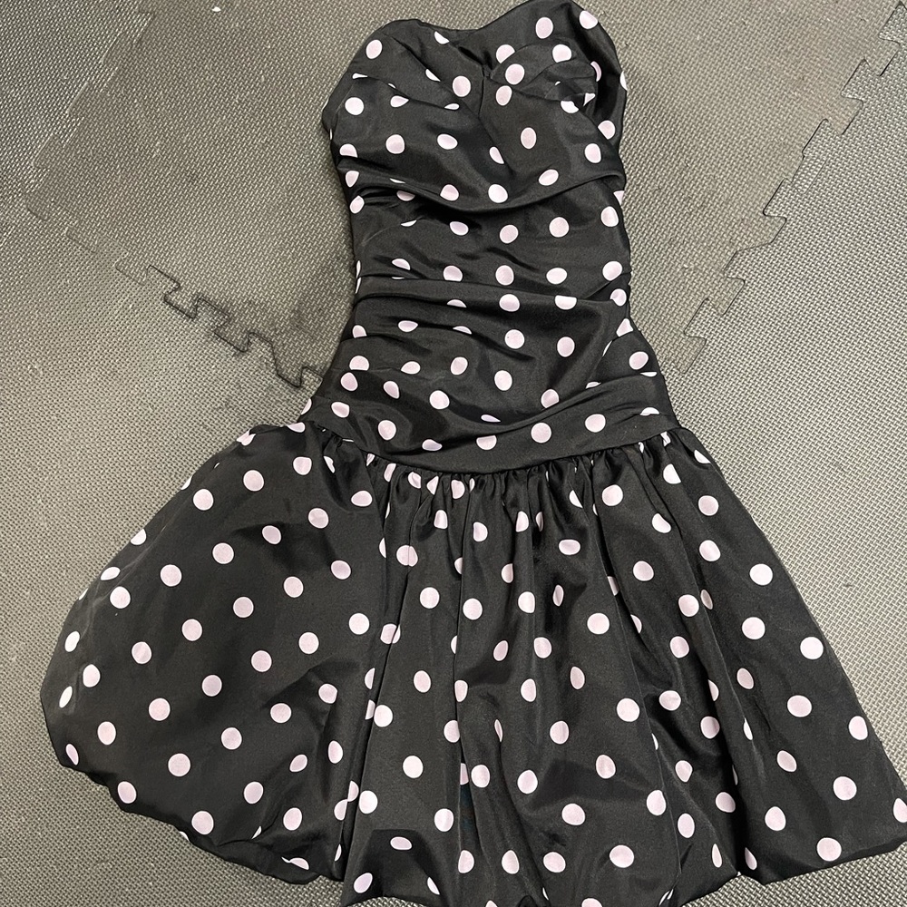 Luella for Target Size 1 cocktail dress black with pink polka dot